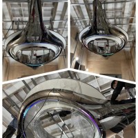 昆明不锈钢镜面抽象飞船雕塑 室内装饰吊顶