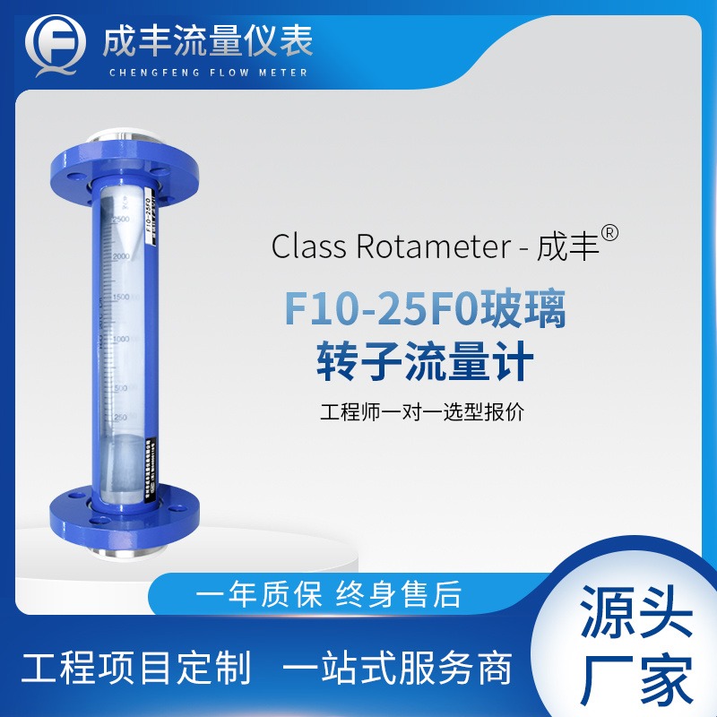 常州成丰F10-25F0非标定制引进型法兰连接碳钢外壳气体防腐型玻璃转子流量计